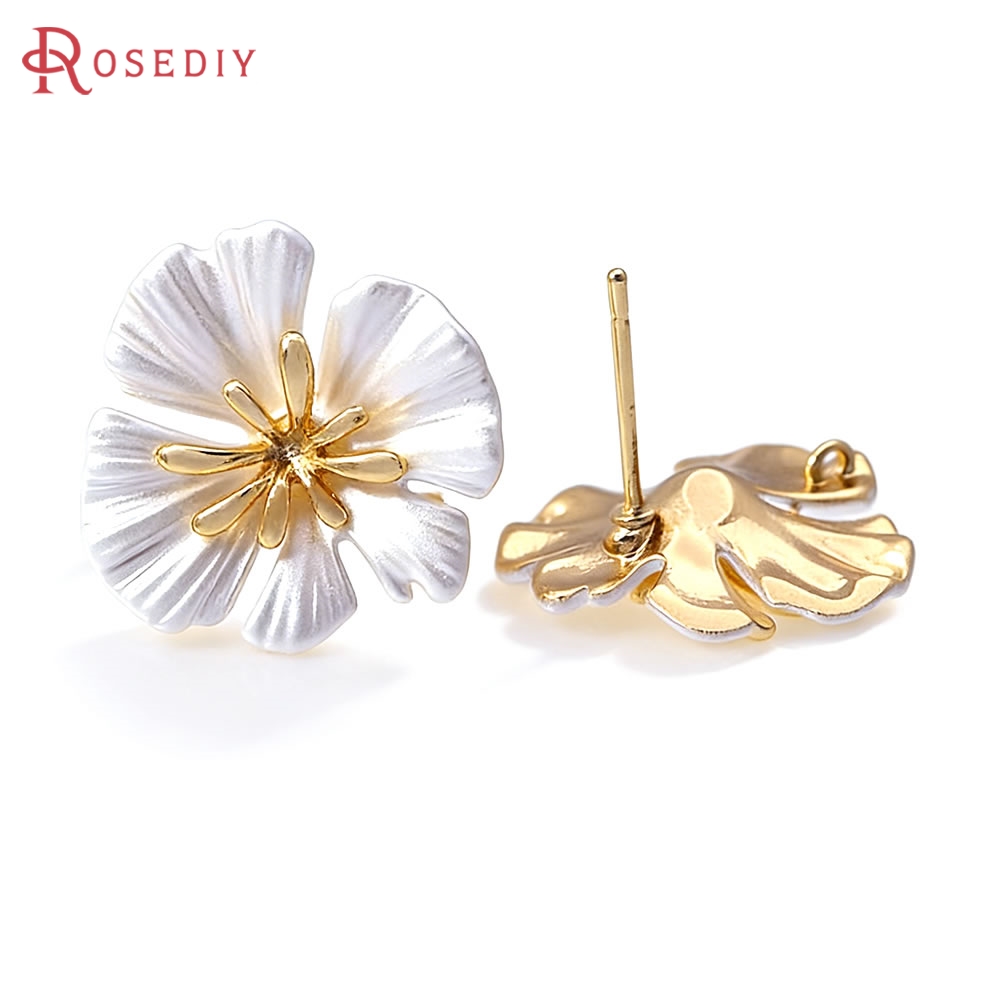 Jewelry Making Metal - 18 K Altın Renk Pirinç Çiçek