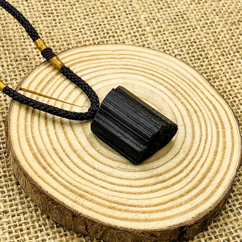 Jewelry Making Raw Materials - Doğal Cam Kristal Turmalin Taş Kolye