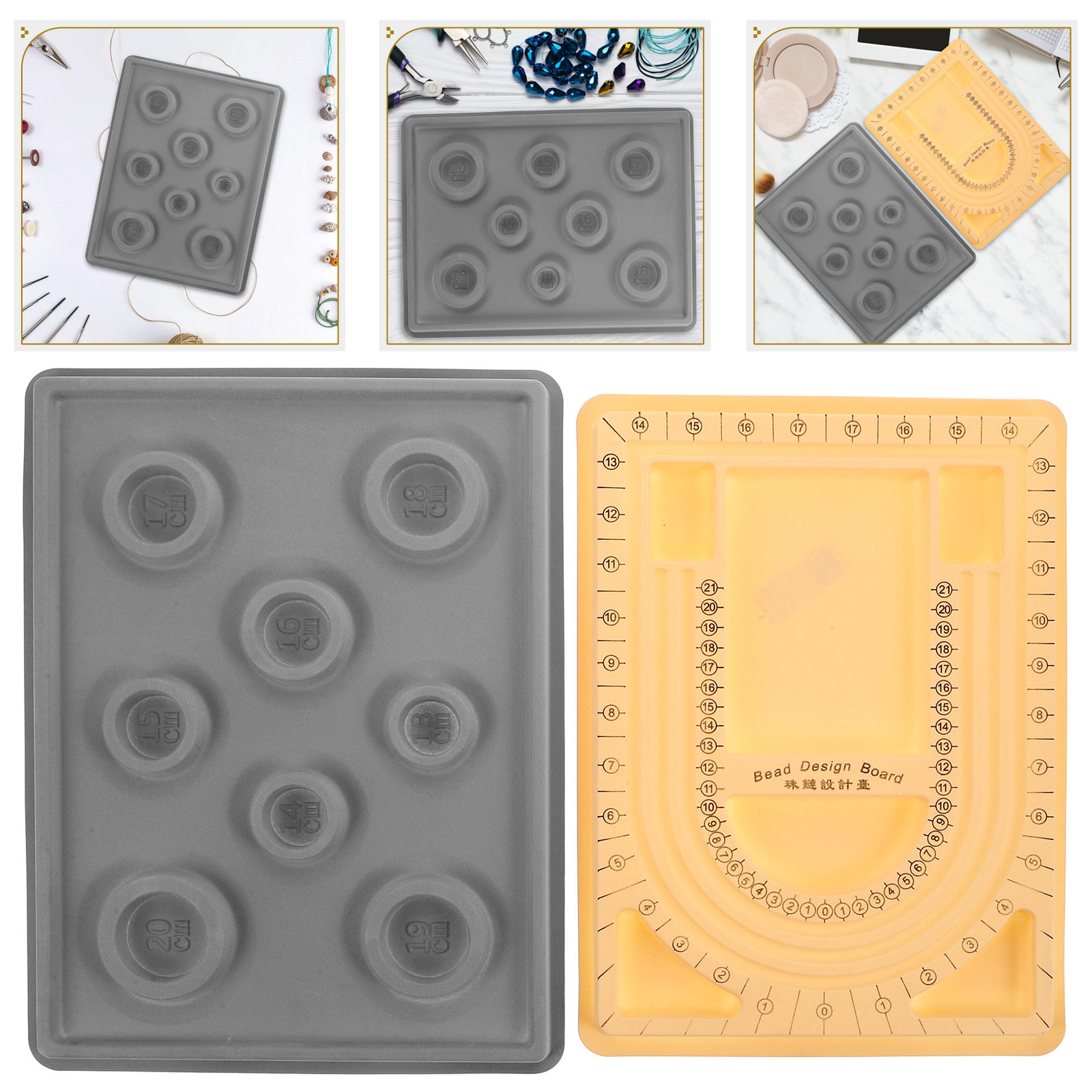 Jewelry Making Board - 2 Adet Boncuk Tahtası Bileklik Tasarım