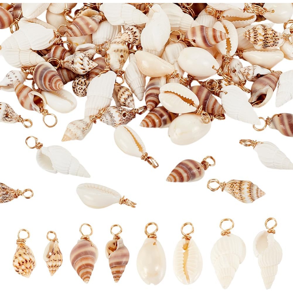Jewelry Making Tutorials - 100 adet 4 Stilleri Doğal Kabuk