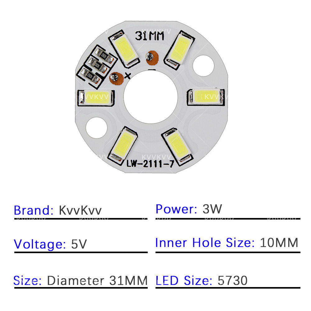 10 adet LED 5V 3W renkli lamba - Jewelry Making Board incelemesi ve fiyatı