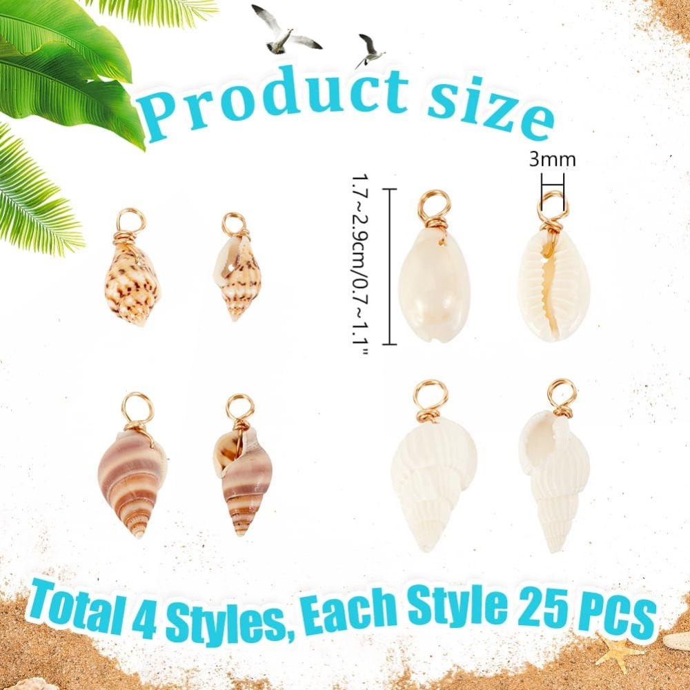 100 adet 4 Stilleri Doğal Kabu - Jewelry Making Tutorials incelemesi ve fiyatı